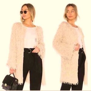 A.L.C.
Stevie Shaggy Neutral Fringe Cardigan Sweater Size:S